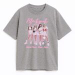 T-shirt Blackpink szary z wizerunkiem Jennie Rosé Lisa Jisoo w pastelowych tonach