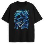 Czarna koszulka Metallica Shock Therapy z grafiką lodowej czaszki