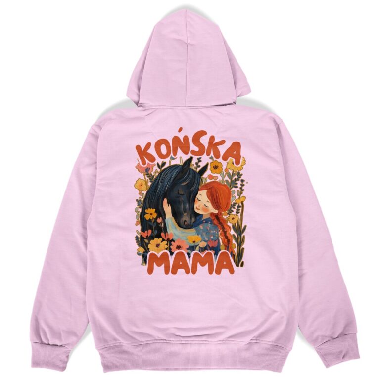 Bluza dwustronna z kapturem Końska Mama Czarny Koń