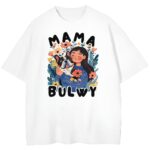 t-shirt w białym kolorze przód psia mama bulwy
