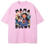 t-shirt w różowym kolorze przód psia mama bulwy
