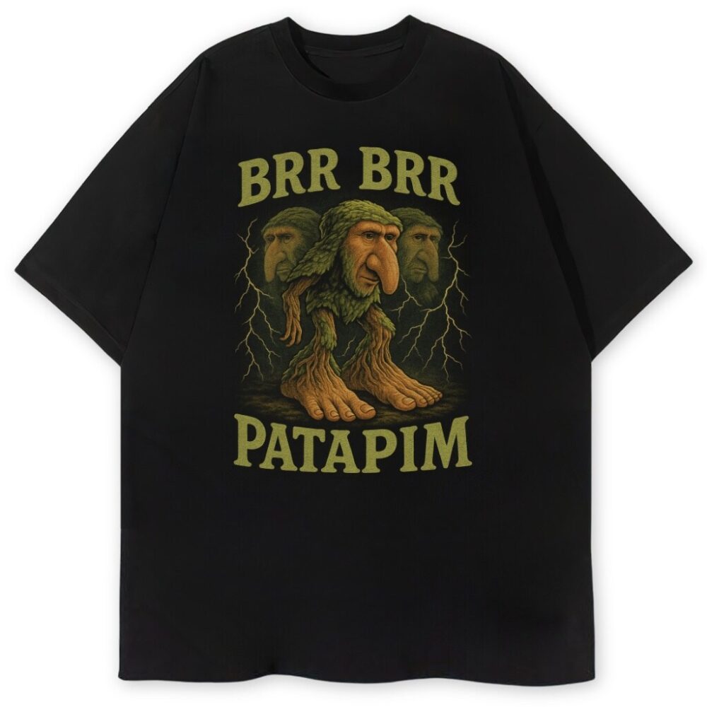 T-shirt Brr Brr Patapim z trollowatym stworem i napisem
