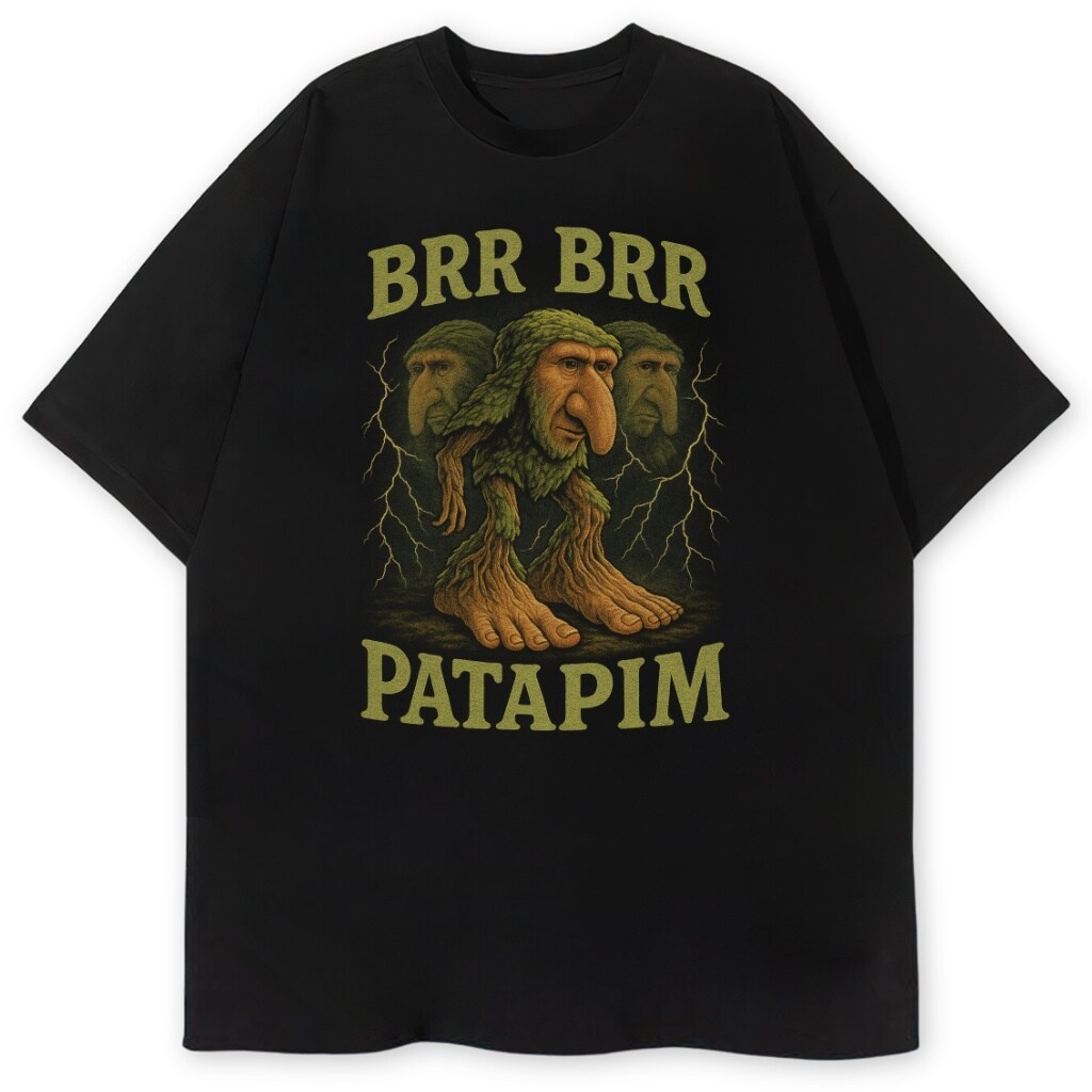 T-shirt Brr Brr Patapim z trollowatym stworem i napisem