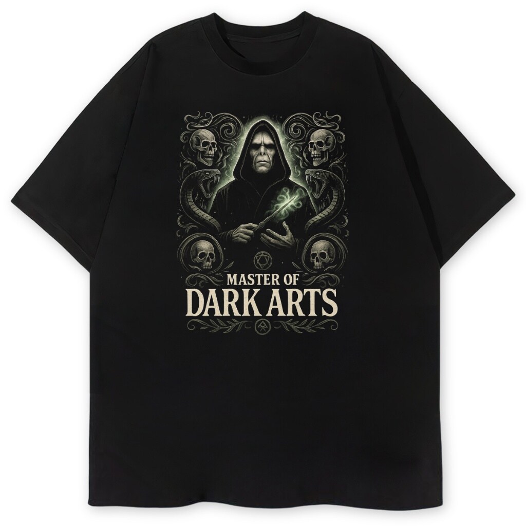 T-shirt Harry Potter Master Of Dark Arts z Voldemortem, wersja czarna