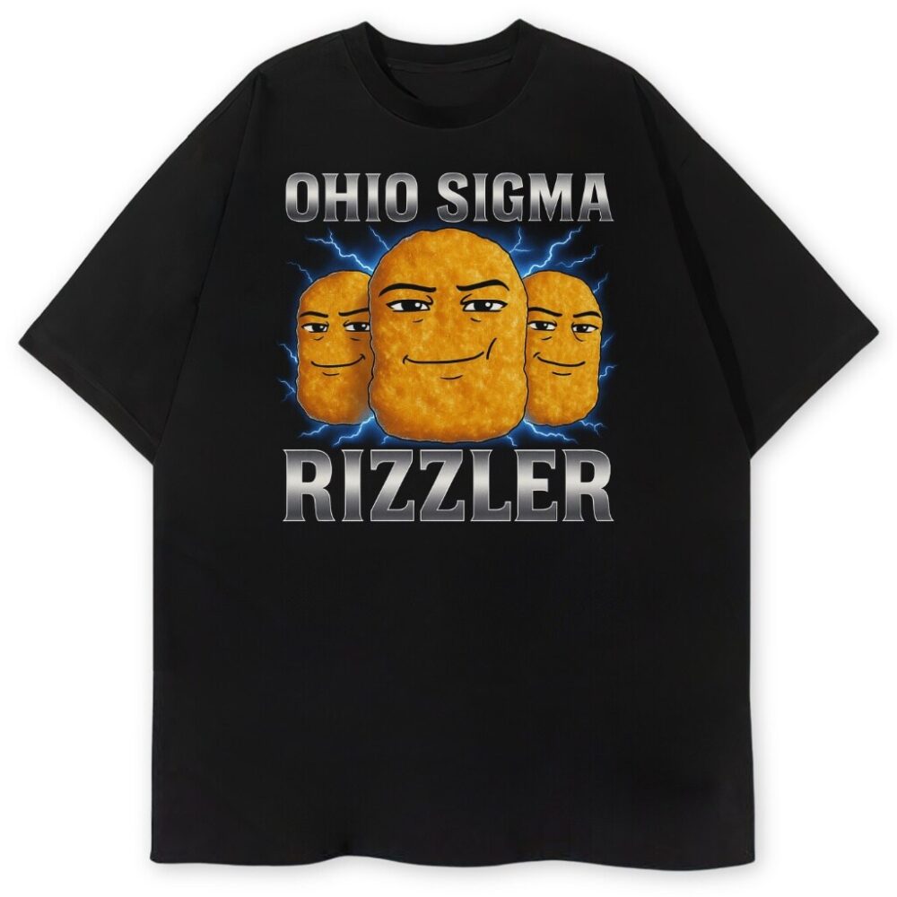 T-shirt Ohio Sigma Rizzler z nuggetem i błyskawicami