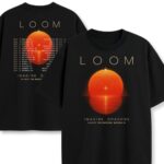 Dwustronny T-shirt Imagine Dragons Loom z grafiką słońca i trasą koncertową 2025, koncert Warszawa 18–19.07