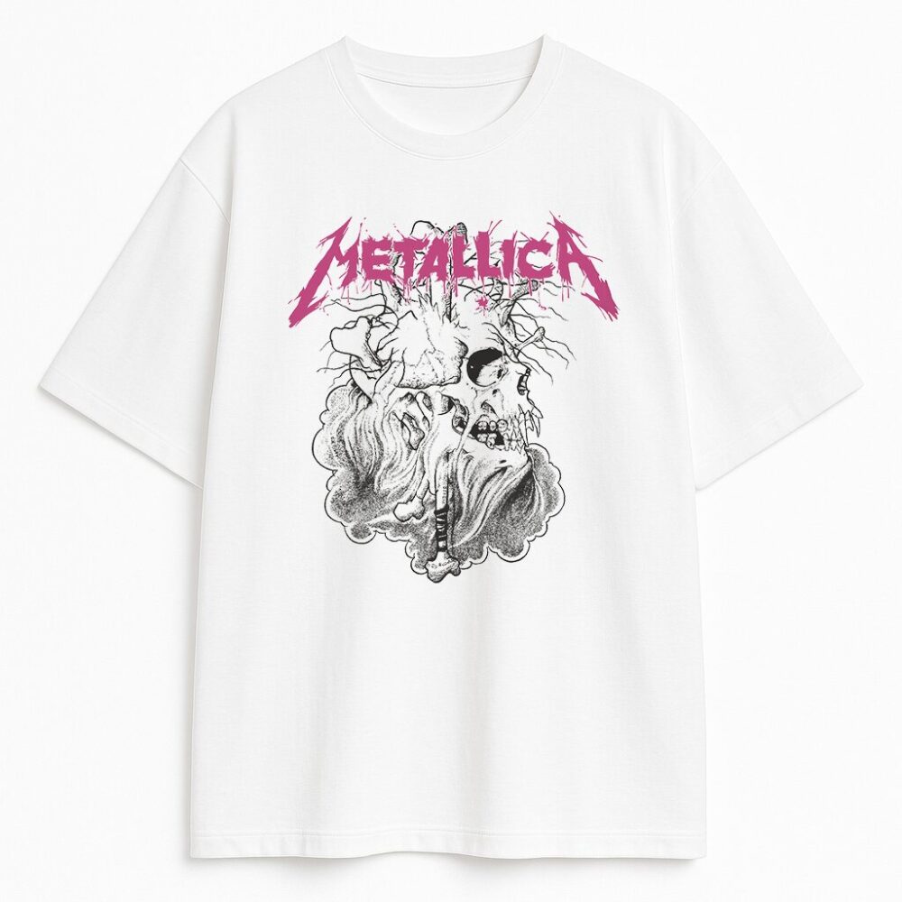 T-shirt Metallica Deathroot z ilustracją czaszki i serca