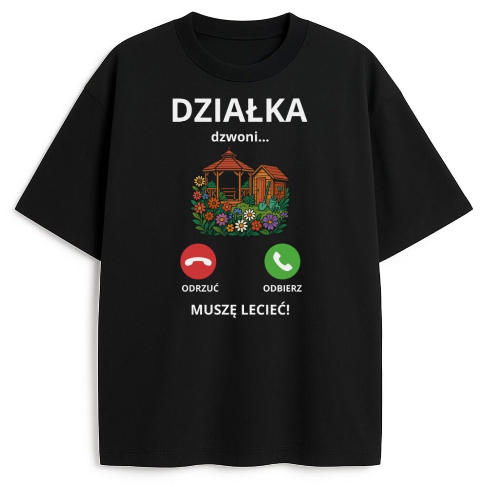T-shirt Działka Dzwoni Muszę Lecieć — zdjęcie 3