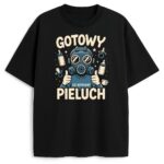 Czarna koszulka Gotowy Na Wymianę Pieluch z maską gazową