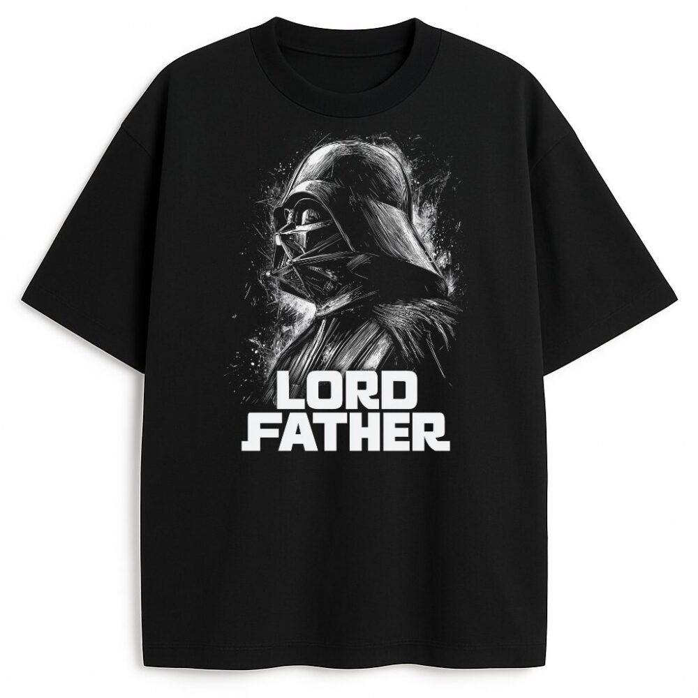 Czarna koszulka Lord Father z profilem Lorda i napisem