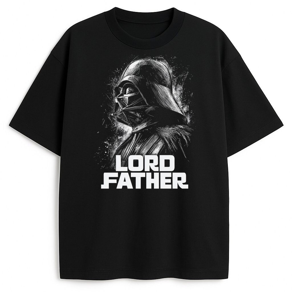 Czarna koszulka Lord Father z profilem Lorda i napisem