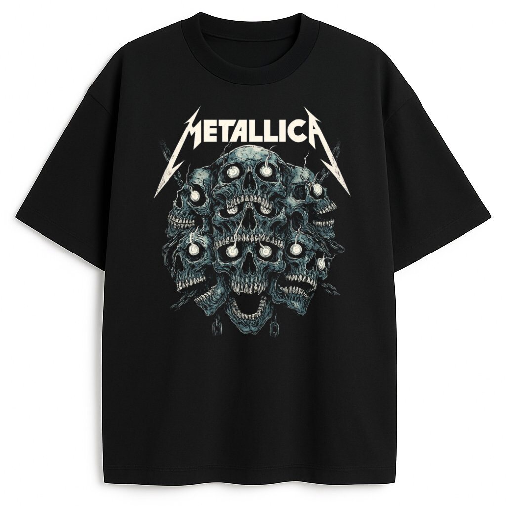 Czarny T-shirt Metallica Mindtrap z grafiką splątanych czaszek