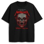 Czarny T-shirt Metallica Whatever I May Roam z czerwonym logo i czaszką