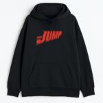 Czarna Bluza Blackpink Jump World Tour przód z dynamicznym napisem Jump