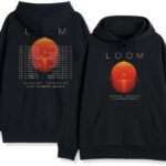 Bluza Imagine Dragons Loom Tour 2025 czarna – unisex hoodie z listą dat tour na plecach i słońcem LOOM na przodzie