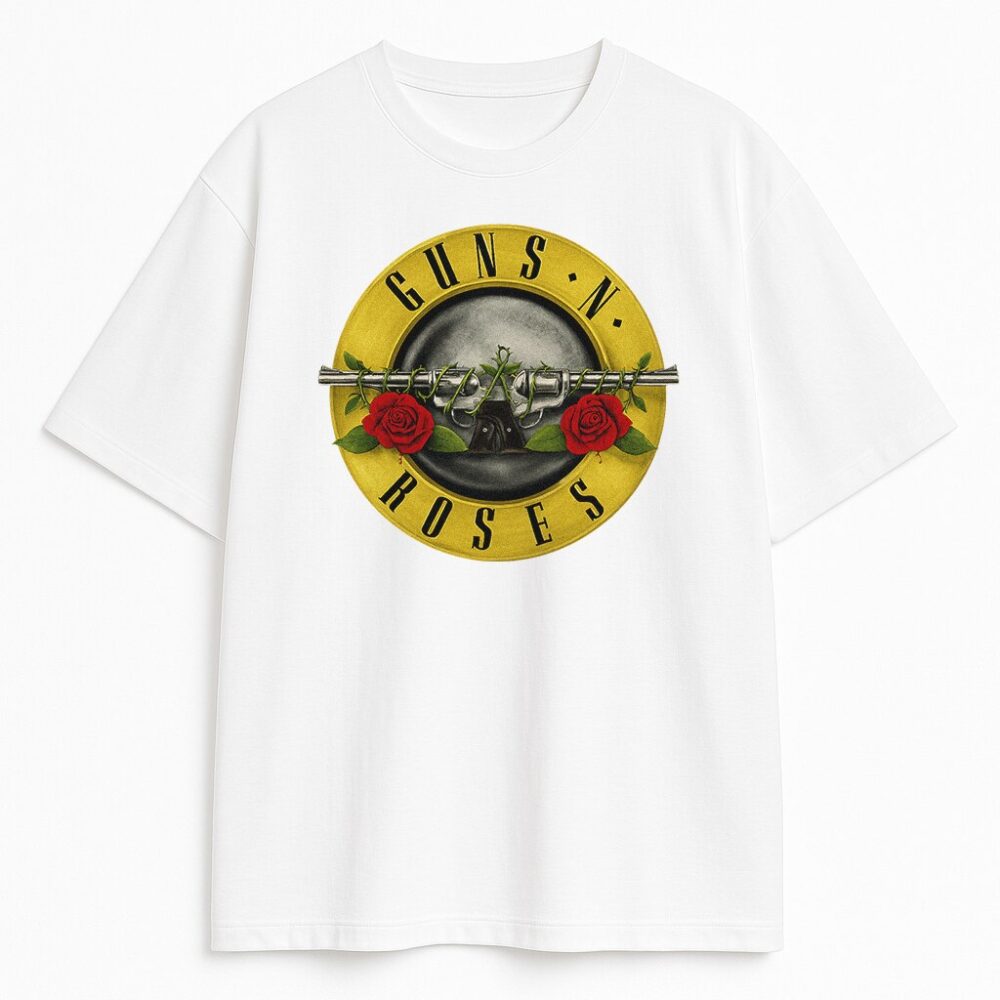 Koszulka Guns N' Roses z żółtym logo – wersja biała