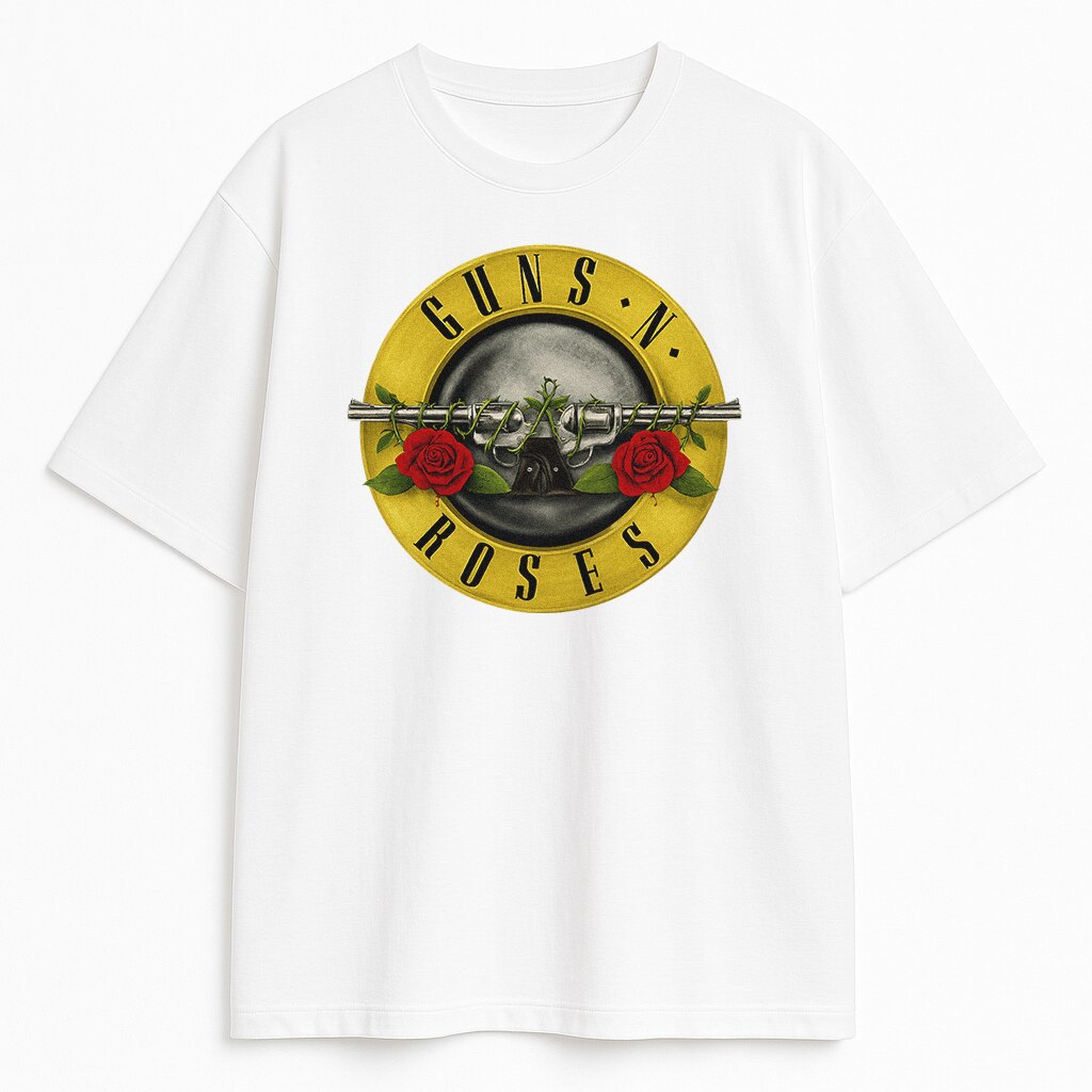 Koszulka Guns N' Roses z żółtym logo – wersja biała