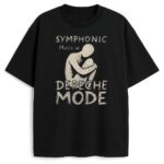 Czarny T-shirt Depeche Mode Symphonic Music z grafiką zgarbionej postaci i napisem