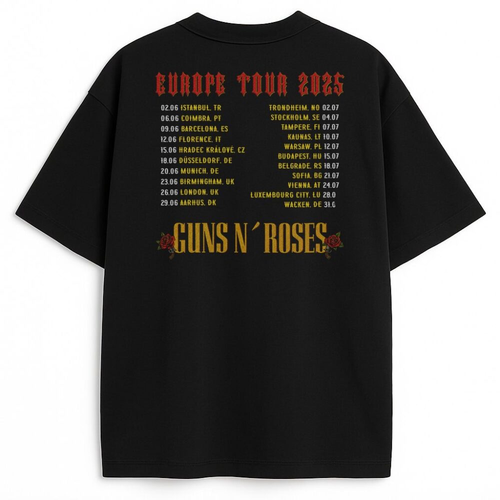 T-shirt dwustronny Guns N' Roses Europe Tour 2025 — zdjęcie 3