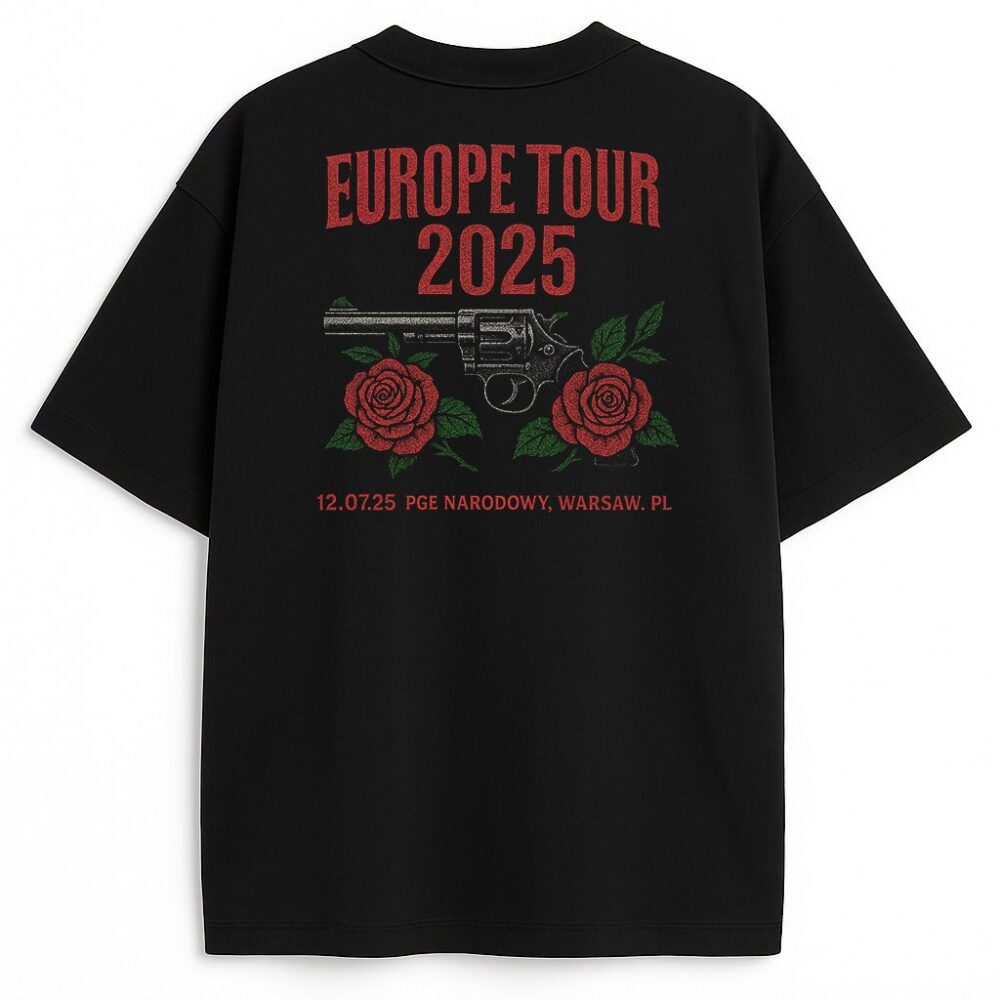 T-shirt dwustronny Guns N' Roses Koncert Warszawa Pistolety — zdjęcie 3