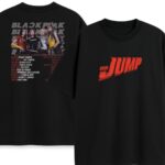 Czarny T-shirt Blackpink Jump World Tour przód i tył z merch tour K-pop