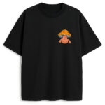 przód czarnej koszulki z drobnym motywem