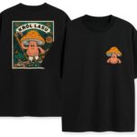 T-shirt z Grzybem Król Lasu - czarny, dwustronny