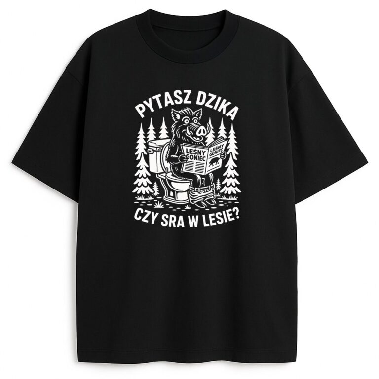 T-shirt Pytasz Dzika Czy Sra w Lesie