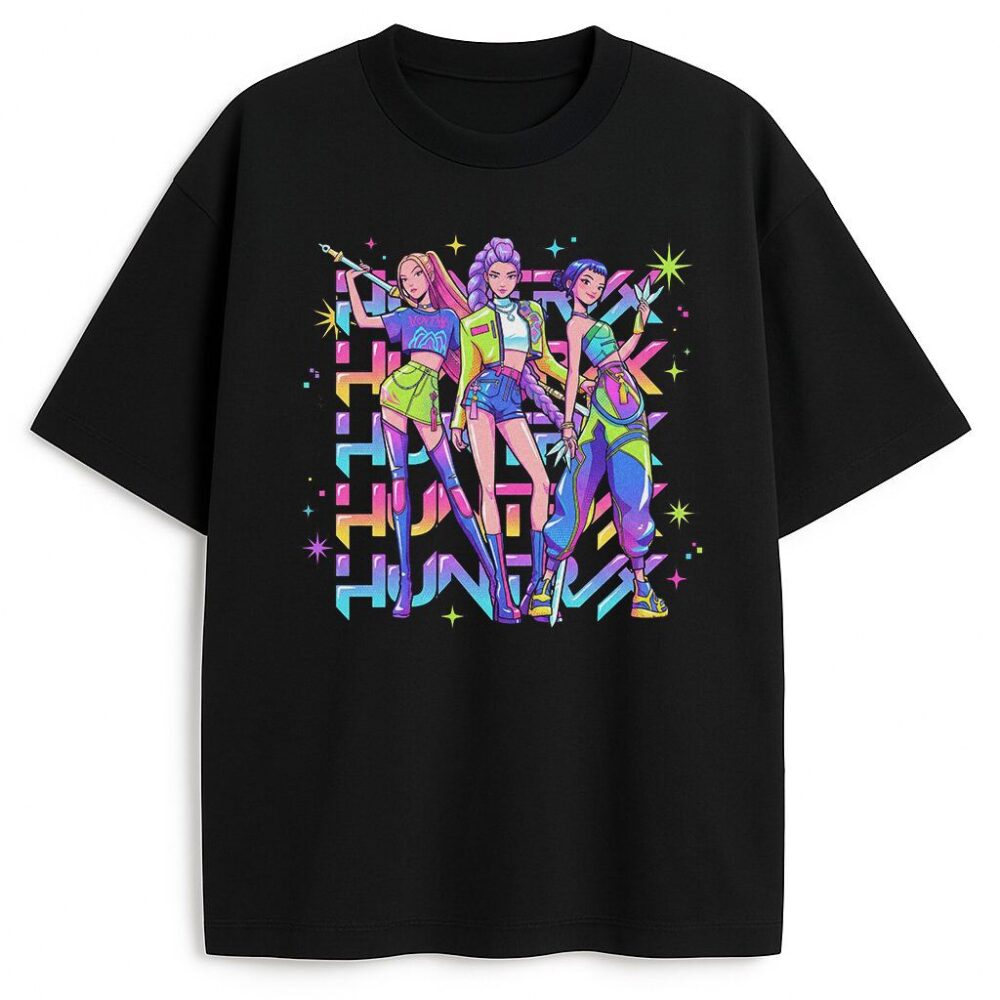 T-shirt Kpop Demon Hunters Neon Girls — zdjęcie 3