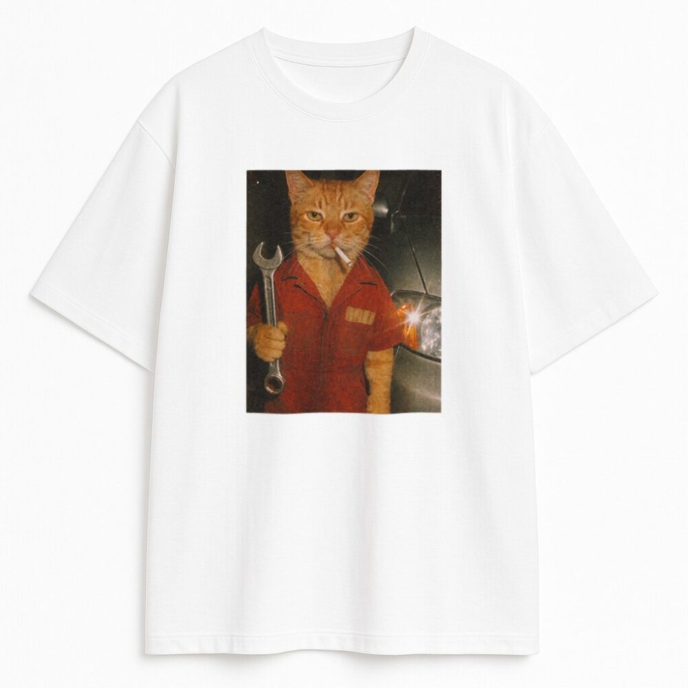 T-shirt Kot Mechanik — zdjęcie 2