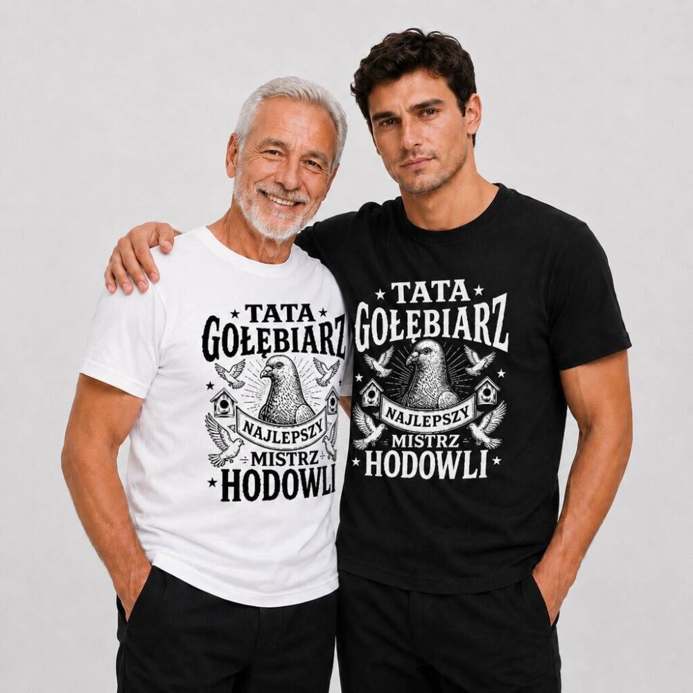 T-shirt Tata Gołębiarz Najlepszy Mistrz Hodowli — zdjęcie 4