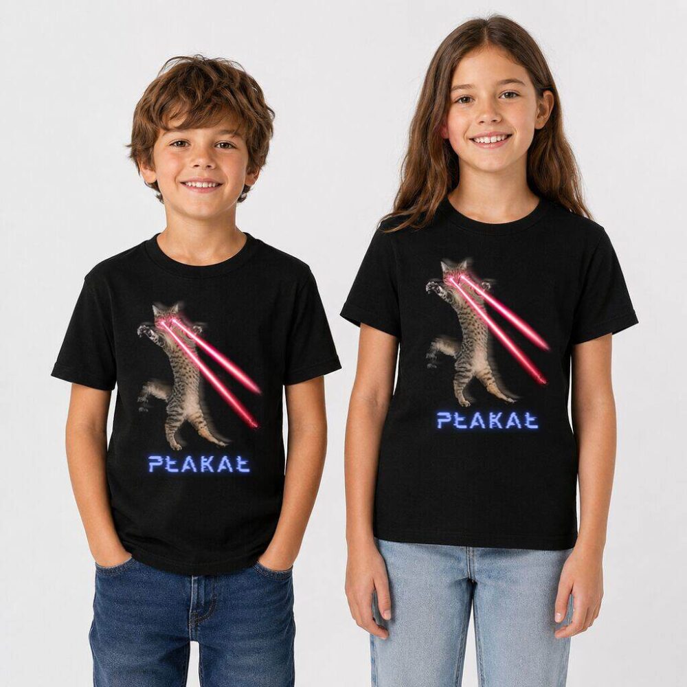T-shirt Płakał Kot Lasery — zdjęcie 3