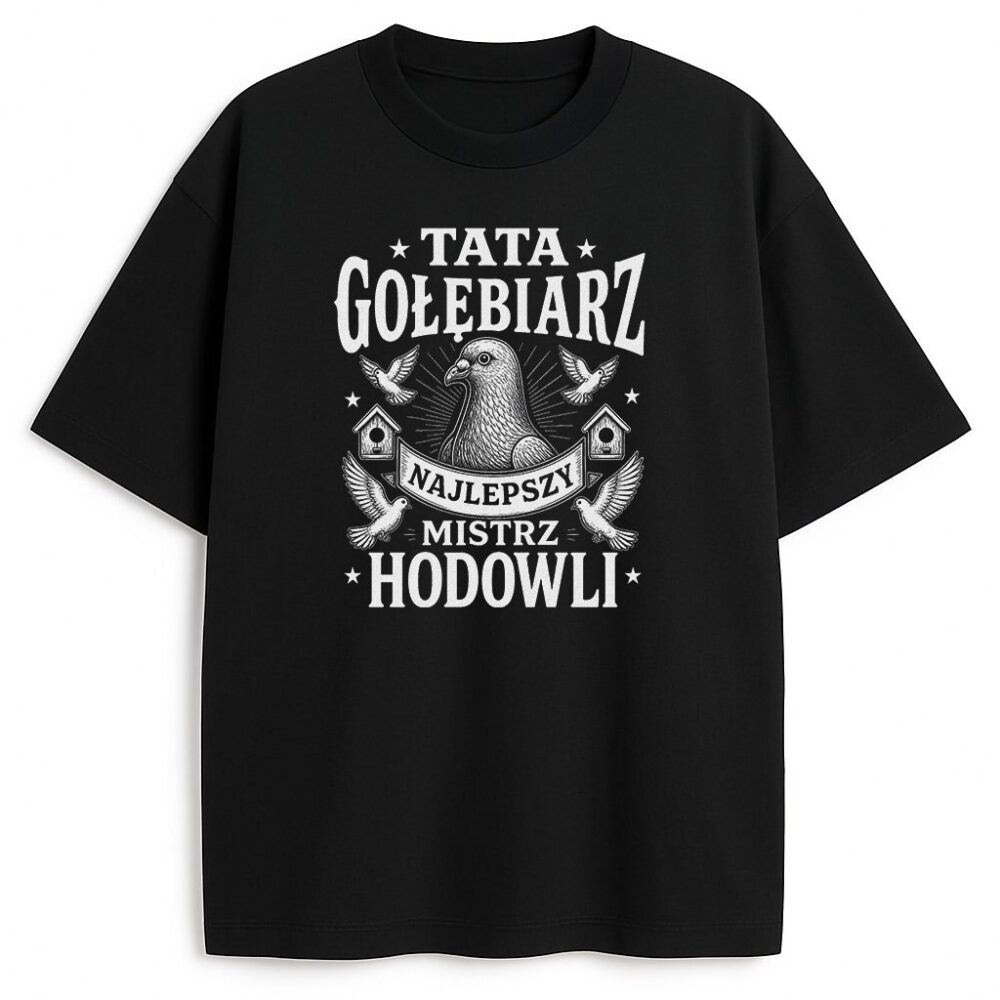 T-shirt Tata Gołębiarz Najlepszy Mistrz Hodowli — zdjęcie 3