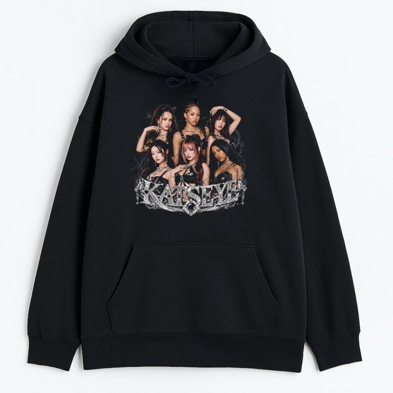 Bluza z kapturem Katseye Silver K-pop