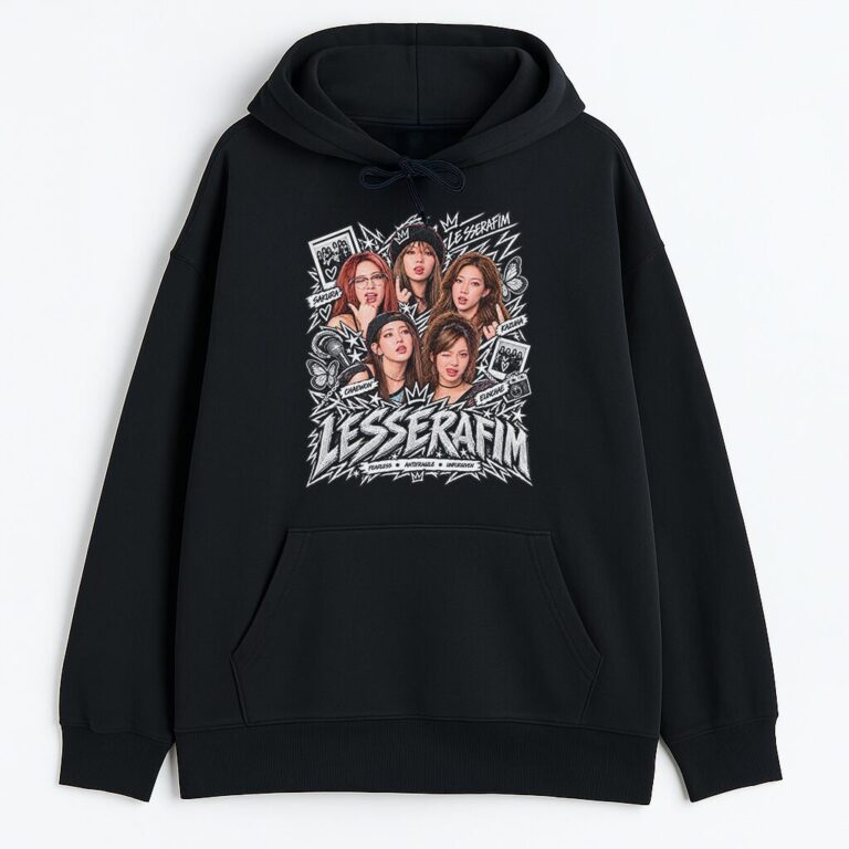 Bluza z kapturem Le Sserafim K-pop Silver