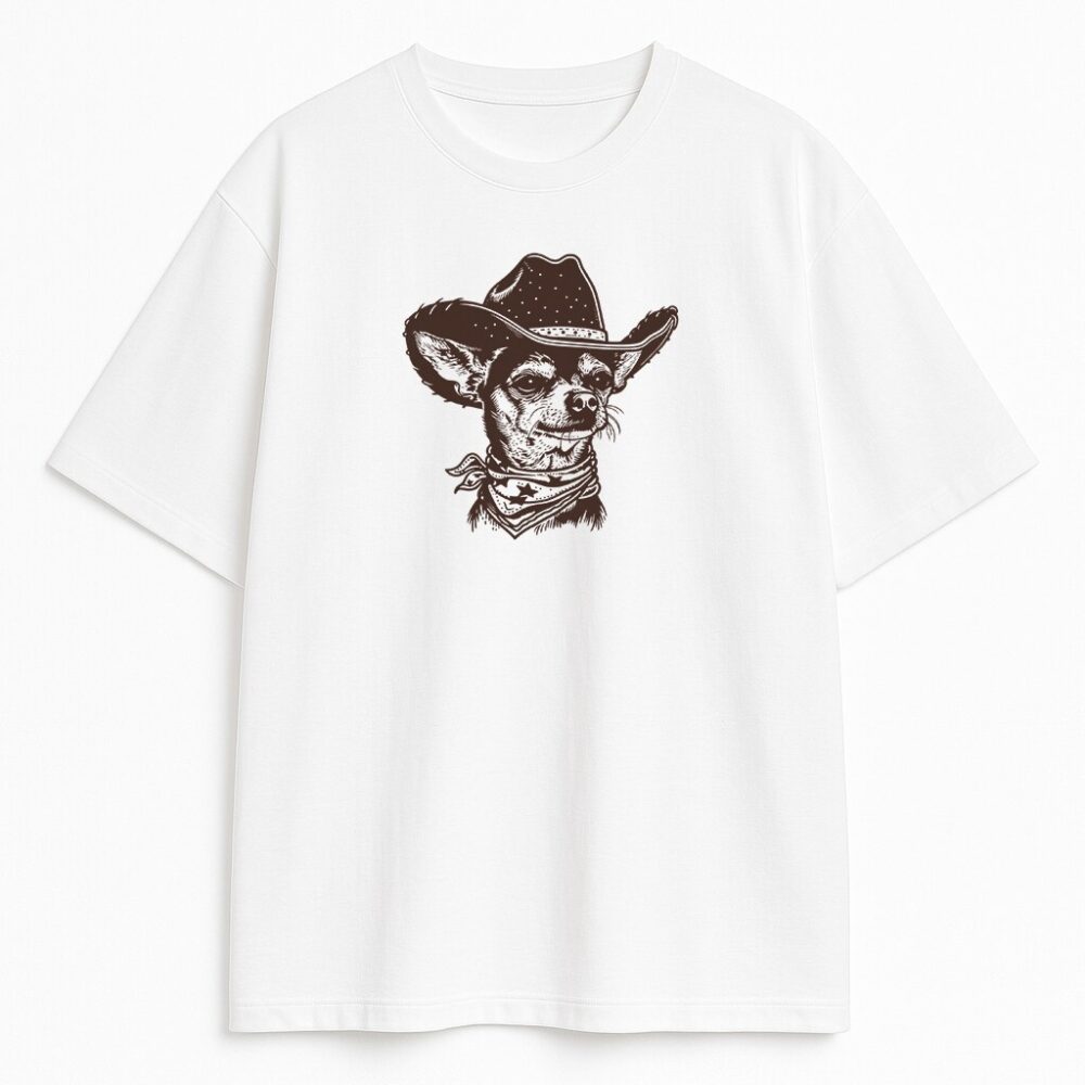 T-shirt Chihuahua Cowboy Vintage — zdjęcie 2