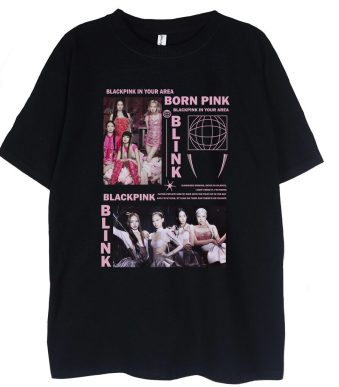 czarna koszulka blackpink pink venom
