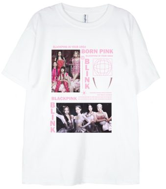biała koszulka blackpink pink venom
