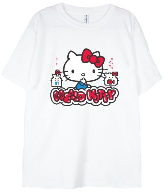 biała koszulka hello kitty kawai